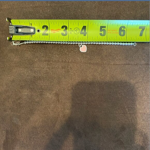 Return to Tiffany® Pink Heart Tag Bead Bracelet in Silver, 4 mm - Picture 8 of 10